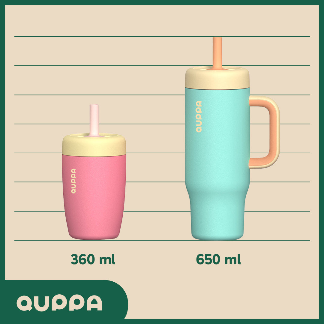 Tumbler Quppa RubberStraw 360ML BabyBlue
