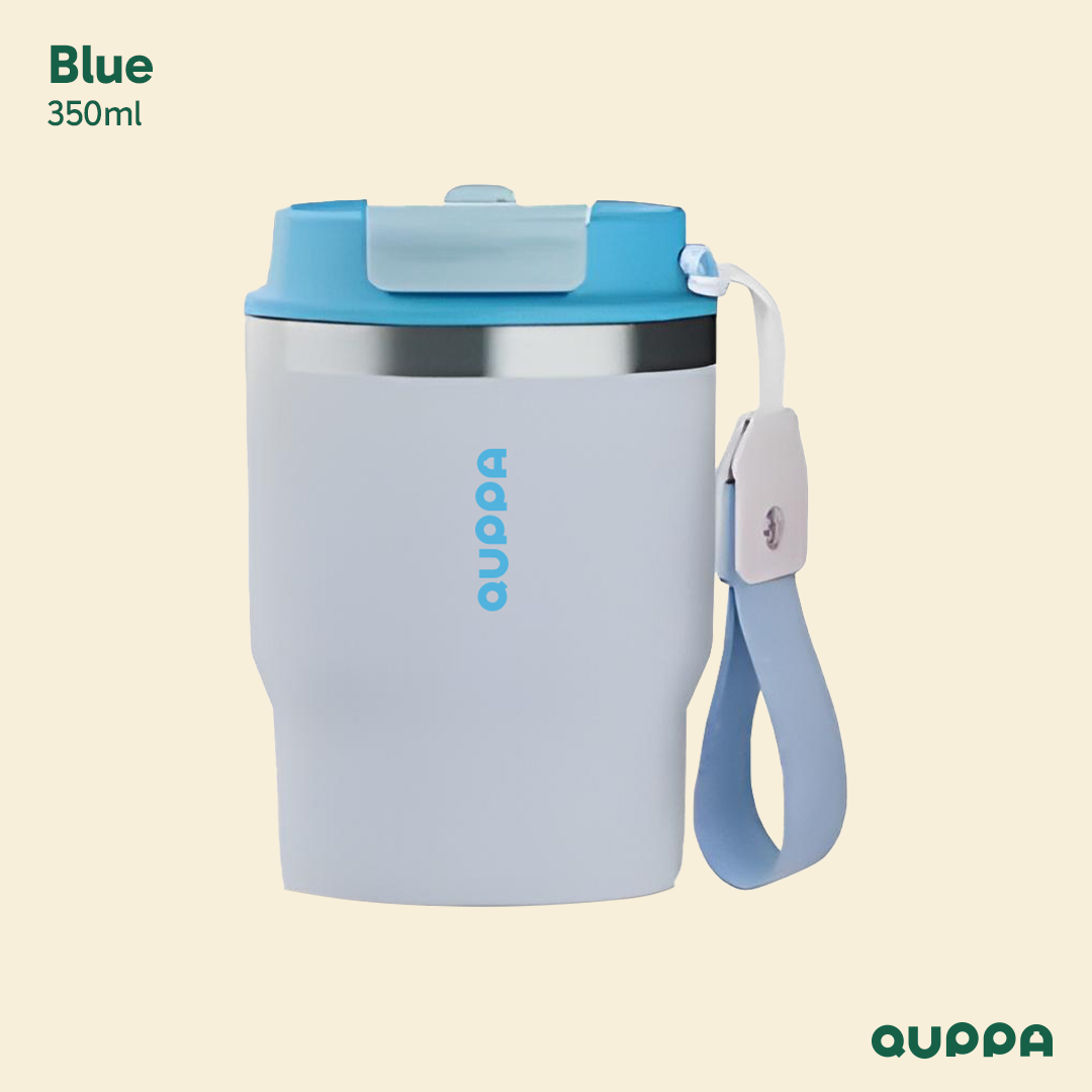 [Custom Engrave] QCup Tumbler Stainless Steel Kopi Multifungsi dengan Insulasi Ganda Tahan Panas & Dingin berkapasitas 350ML