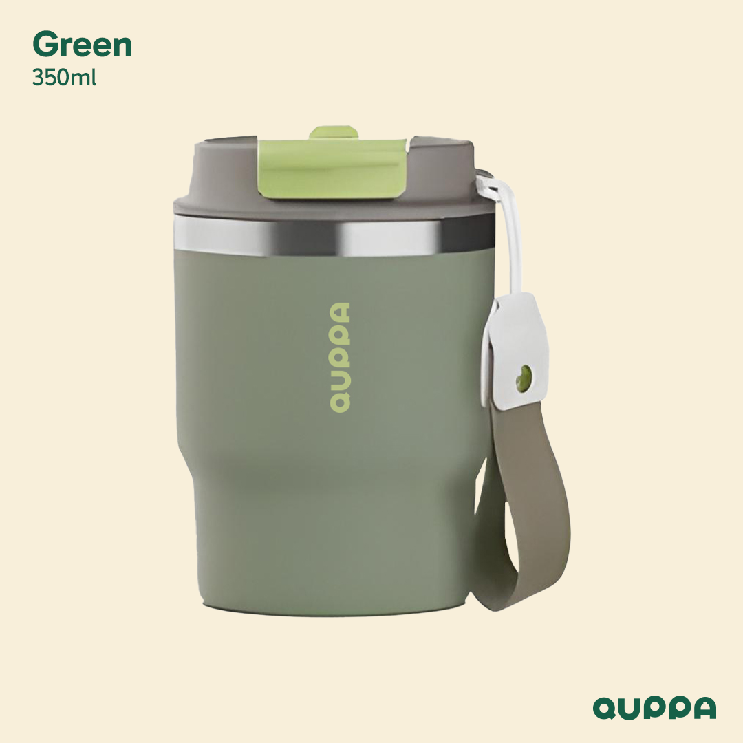[Custom Engrave] QCup Tumbler Stainless Steel Kopi Multifungsi dengan Insulasi Ganda Tahan Panas & Dingin berkapasitas 350ML