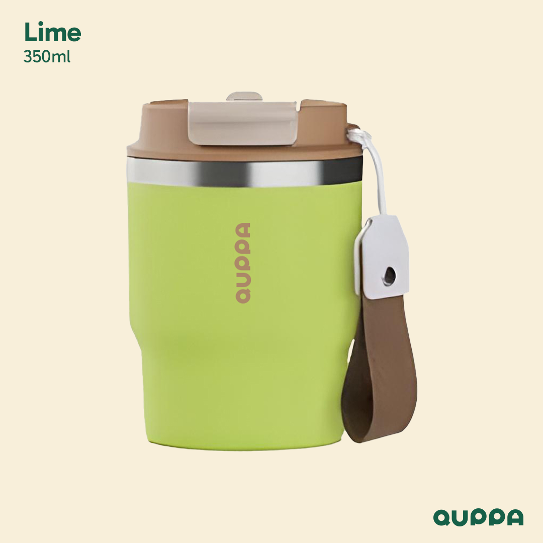 [Custom Engrave] QCup Tumbler Stainless Steel Kopi Multifungsi dengan Insulasi Ganda Tahan Panas & Dingin berkapasitas 350ML