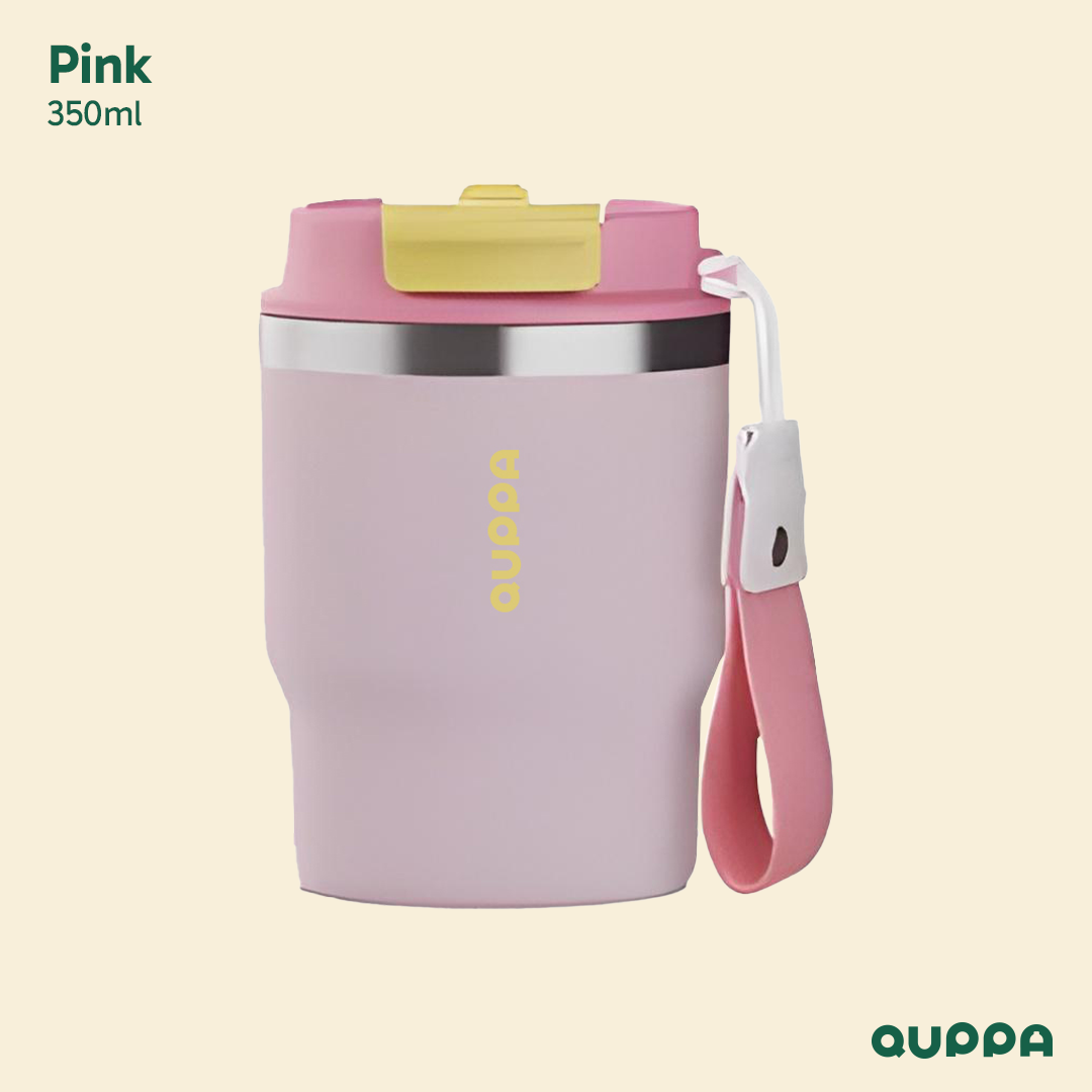 [Custom Engrave] QCup Tumbler Stainless Steel Kopi Multifungsi dengan Insulasi Ganda Tahan Panas & Dingin berkapasitas 350ML