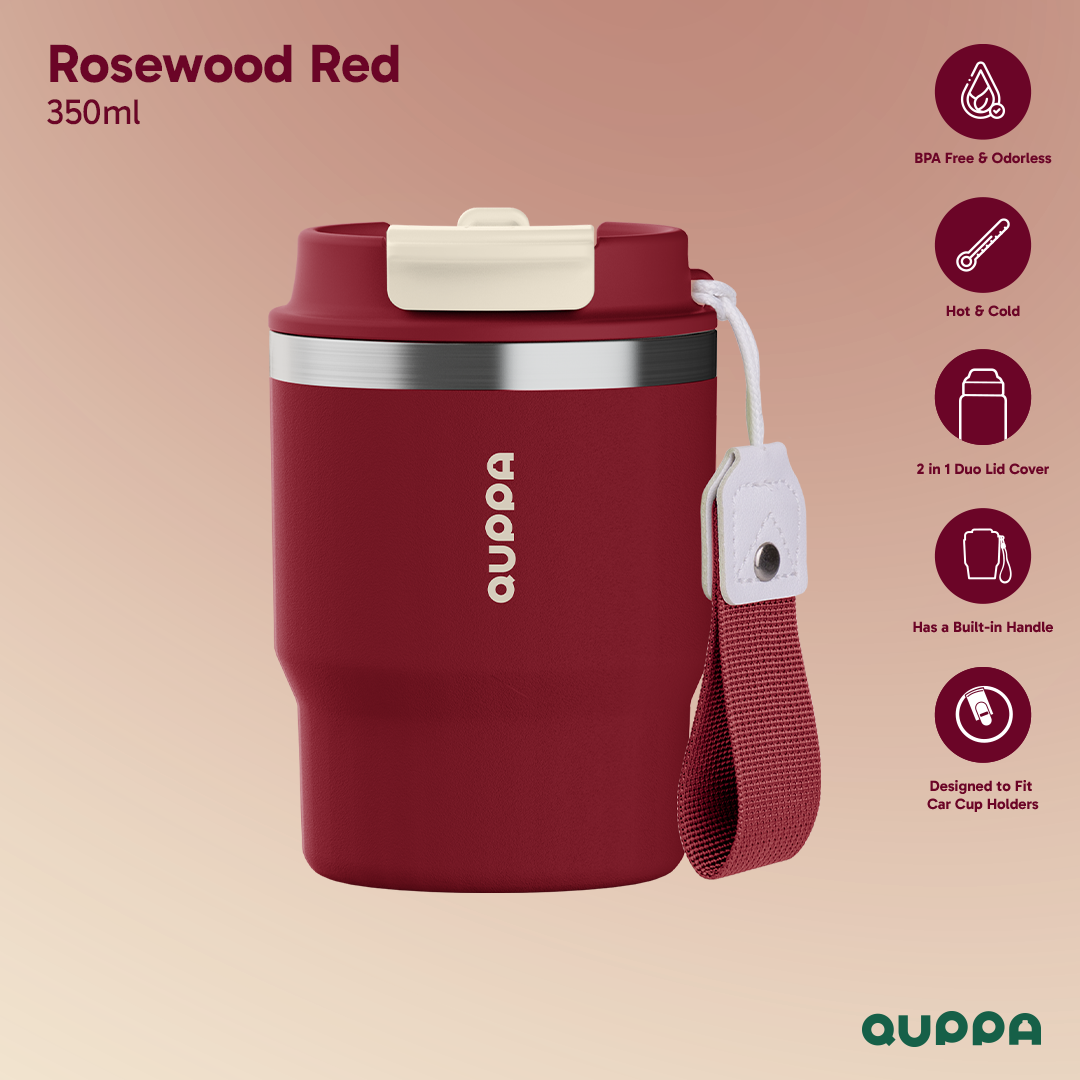 [Custom Engrave] QCup Tumbler Stainless Steel Kopi Multifungsi dengan Insulasi Ganda Tahan Panas & Dingin berkapasitas 350ML