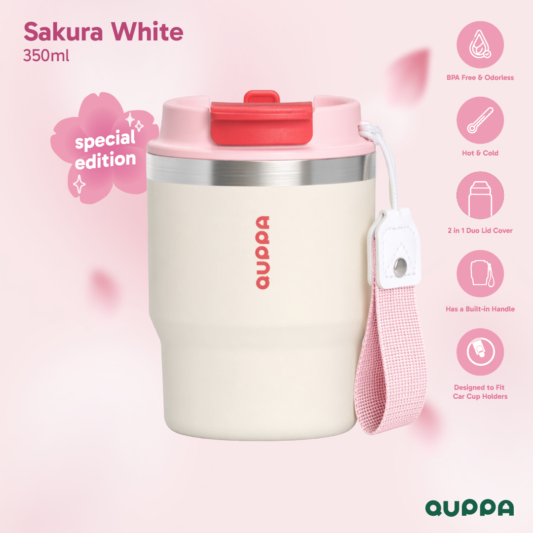 [Custom Engrave] QCup Tumbler Stainless Steel Kopi Multifungsi dengan Insulasi Ganda Tahan Panas & Dingin berkapasitas 350ML